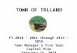 TOWN OF TOLLAND FY 2010 - 2011 through 2014 - 2015 Town Manager’s Five Year Capital Plan February 25, 2010