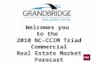 Welcomes you to the 2010 NC-CCIM Triad Commercial Real Estate Market Forecast