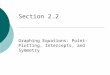 Section 2.2 Graphing Equations: Point-Plotting, Intercepts, and Symmetry