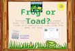 Frog or Toad? Printables, open and print in normal mode, not slide show mode. Animation on slides will open only in view slide show mode, not normal mode