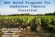 Web Based Programs for Smokeless Tobacco Cessation Herb Severson, Ph.D. Oregon Research Institute Eugene, Oregon