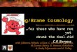 String/Brane Cosmology …for those who have not yet drunk the Kool-Aid C.P. Burgess with J.Blanco-Pillado, J.Cline, C. de Rham, C.Escoda, M.Gomez-Reino,