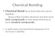Chemical Bonding Chemical Bond- force that holds two atoms together. Atoms either transfer electrons and then form ionic compounds or they share electrons