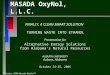 ©October, 2006 Masada OxyNol  MASADA OxyNol, L.L.C. FINALLY, A CLEAN SMART SOLUTION TURNING WASTE INTO ETHANOL Presentation for Alternative Energy Solutions