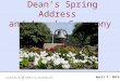 Dean’s Spring Address and Awards Ceremony April 7, 2015
