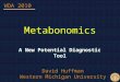 Metabonomics A New Potential Diagnostic Tool David Huffman Western Michigan University WDA 2010