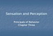 Sensation and Perception Principals of Behavior Chapter Three