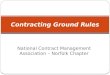National Contract Management Association – Norfolk Chapter Contracting Ground Rules