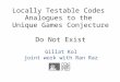 Gillat Kol joint work with Ran Raz Locally Testable Codes Analogues to the Unique Games Conjecture Do Not Exist