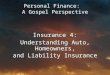 Personal Finance: A Gospel Perspective Insurance 4: Understanding Auto, Homeowners, and Liability Insurance
