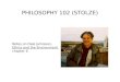 PHILOSOPHY 102 (STOLZE) Notes on Dale Jamieson, Ethics and the Environment, chapter 6