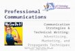1 Professional Communications Communication Strategies & Technical Writing: Advertising, Marketing, and Propaganda Techniques Copyright © Texas Education