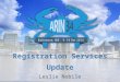 Registration Services Update Leslie Nobile. Current RSD Staff Total of 8 analysts currently – Cathy Clements, Principal Resource Analyst – Jon Worley,