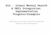 D11 - School Mental Health & PBIS Integration: Implementation Progress/Examples Kelly Perales, Community Care Behavioral Health (PA) Jill Johnson, Illinois