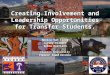 Creating Involvement and Leadership Opportunities for Transfer Students. Monica Van Cleve Jeremy Tolbert Sabra Harrison Clemson University Clemson, South