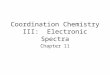 Coordination Chemistry III: Electronic Spectra Chapter 11