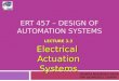 ERT 457 – DESIGN OF AUTOMATION SYSTEMS LECTURE 3.3 Electrical Actuation Systems MUNIRA MOHAMED NAZARI PPK BIOPROSES, UnIMAP