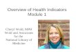 Overview of Health Indicators Module 1 Cheryl Wold, MPH Wold and Associates for the National Library of Medicine