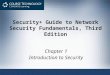 Security+ Guide to Network Security Fundamentals, Third Edition Chapter 1 Introduction to Security