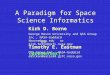 A Paradigm for Space Science Informatics Kirk D. Borne George Mason University and QSS Group Inc., NASA-Goddard kborne@gmu.edu or kirk.borne@gsfc.nasa.gov