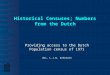 Historical Censuses; Numbers from the Dutch Providing access to the Dutch Population census of 1971 drs. L.J.G. Schreven