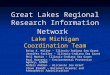 Great Lakes Regional Research Information Network Lake Michigan Coordination Team Brian K. Miller – Illinois-Indiana Sea Grant Jennifer Fackler – Illinois-Indiana