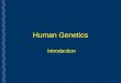 Human Genetics Introduction. Human genetics: Why?  Determine genotypic basis of variant phenotypes to facilitate:  Understanding biological basis of
