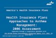 America’s Health Insurance Plans Health Insurance Plans Approaches to Asthma Management: 2006 Assessment Supported through a cooperative agreement with