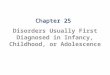 Chapter 25 Disorders Usually First Diagnosed in Infancy, Childhood, or Adolescence