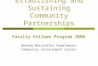 Establishing and Sustaining Community Partnerships Faculty Fellows Program 2008 Brenda Marsteller Kowalewski Community Involvement Center