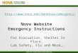 Nova Website Emergency Instructions For Evacuation, Shelter In Place, Lab Safety, Flu and More…