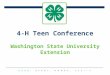 4-H Teen Conference Washington State University Extension