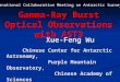 Gamma-Ray Burst Optical Observations with AST3 Xue-Feng Wu Xue-Feng Wu Chinese Center for Antarctic Astronomy, Chinese Center for Antarctic Astronomy,