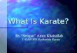 What Is Karate? By “Sempai” Amin Khairallah 1 st DAN IFK Kyokushin Karate
