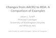 Changes from AACR2 to RDA: A Comparison of Examples Adam L. Schiff Principal Cataloger University of Washington Libraries aschiff@uw.edu with thanks to