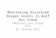 Monitoring Dissolved Oxygen Levels In Wolf Run Creek [Modified Into Single PPT] By: Brandon Bell