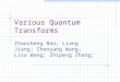 Various Quantum Transforms Zhaosheng Bao; Liang Jiang; Chenyang Wang; Lisa Wang; Zhipeng Zhang;