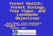 Forest Health: Forest Ecology, Tree Vigor, and Landowner Objectives Karen Ripley, Forest Entomologist Washington Department of Natural Resources December,