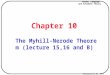 Transparency No. 10-1 Formal Language and Automata Theory Chapter 10 The Myhill-Nerode Theorem (lecture 15,16 and B)