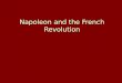 Napoleon and the French Revolution. Napoleon and Revolution I. Background (1799- 1815) Coup d’Etat of 18 Brumaire II.The Paradox of Napoleon Illusion