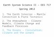 Earth System Science II – EES 717 Spring 2012 1. The Earth Interior – Mantle Convection & Plate Tectonics 2. The Atmosphere - Climate Models, Climate Change