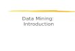 Data Mining: Introduction. Chapter 1. Introduction zMotivation: Why data mining? zWhat is data mining? zData Mining: On what kind of data? zData mining