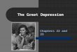 The Great Depression Chapters 22 and 23. A Nation in Trouble Many industries struggle after WWI Boom – Lumber, mining, steel Farms Struggle – Price-Supports