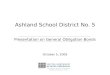 Ashland School District No. 5 Presentation on General Obligation Bonds October 5, 2005