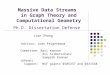 Massive Data Streams in Graph Theory and Computational Geometry Ph.D. Dissertation Defense Jian Zhang Advisor: Joan Feigenbaum Committee: Ravi Kannan Avi
