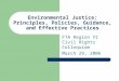 Environmental Justice: Principles, Policies, Guidance, and Effective Practices FTA Region VI Civil Rights Colloquium March 29, 2006
