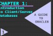 1 A GUIDE TO ORACLE8 CHAPTER 1: Introduction to Client/Server Databases 1