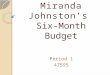 Miranda Johnston’s Six-Month Budget Period 1 47595
