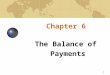 1 Chapter 6 The Balance of Payments The Balance of Payments