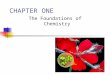 CHAPTER ONE The Foundations of Chemistry. 2 Why is Chemistry Important? Materials for our homes Components for computers and other electronic devices